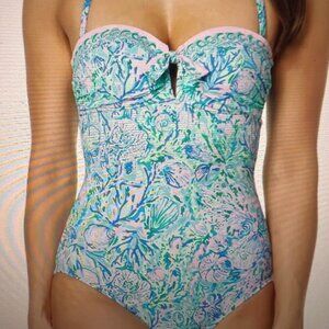 Lilly Pulitzer Jagger One Piece Swimsuit Surf Blue Soleil It To Me 8